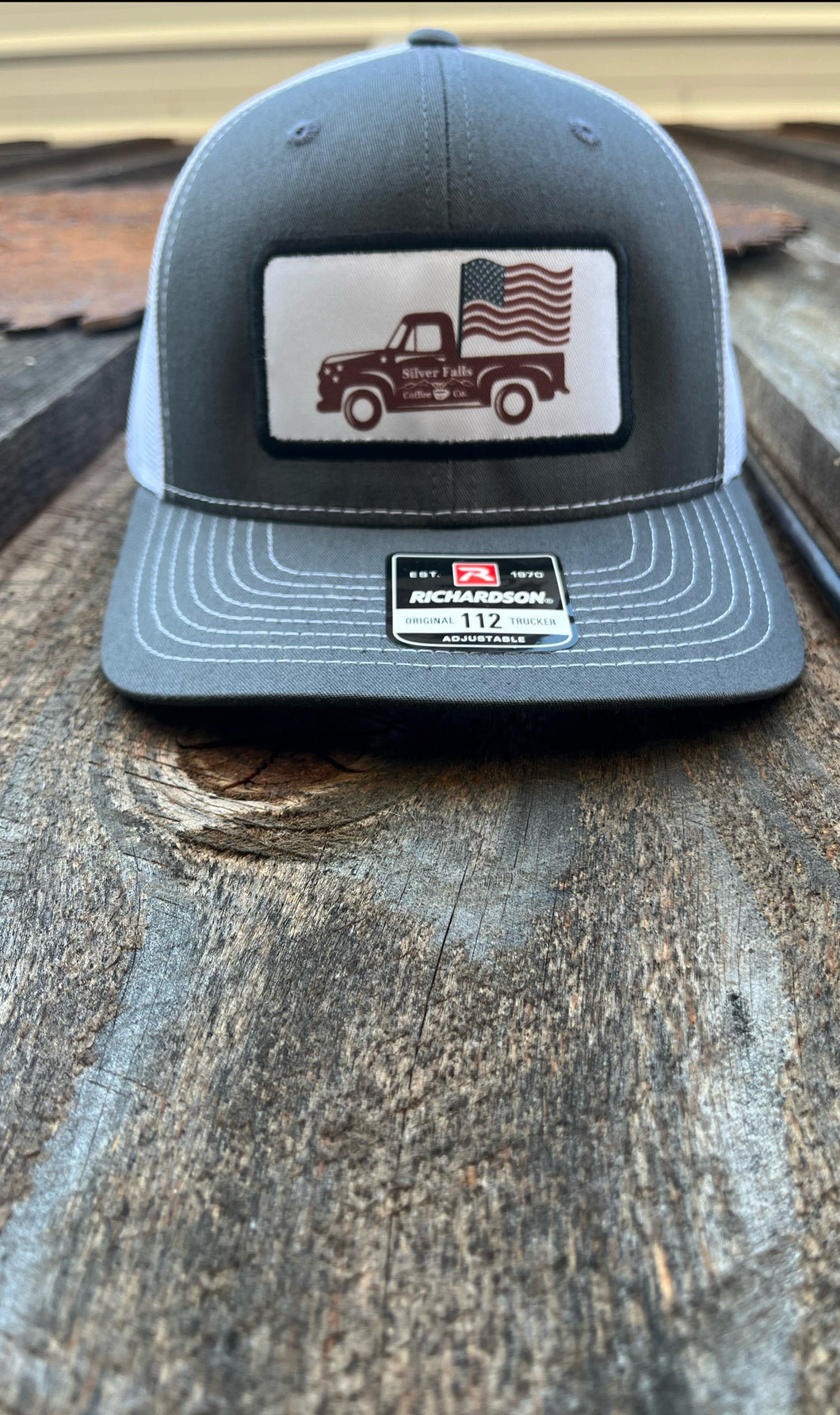 American Flag Logo Patch Trucker Hat – Silver Falls Coffee